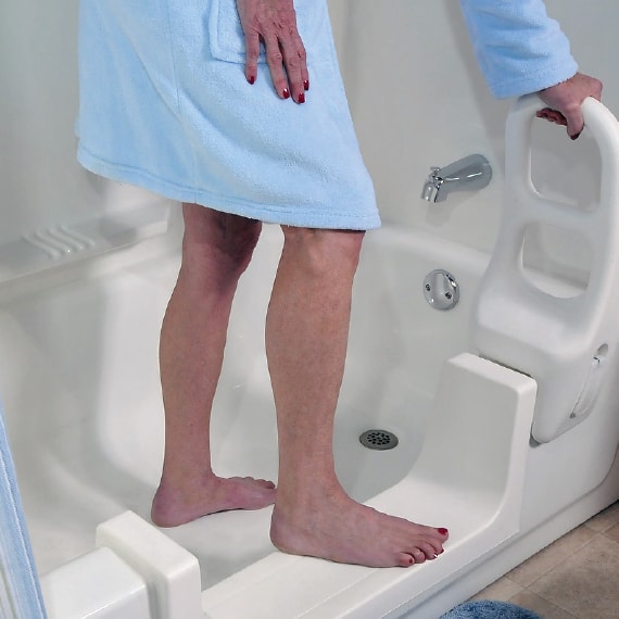 Bathtub safety for seniors with the clamp on molded grab bar